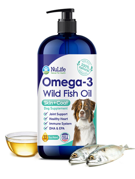 Wild Alaskan Salmon Oil for Dogs & Cats - Omega 3 Skin & Coat Support -  Liquid Food Supplement for Pets - Natural EPA + DHA Fatty Acids for Joint  Function, Immune & Heart Health, 32 Fl Oz : Pet Supplies 
