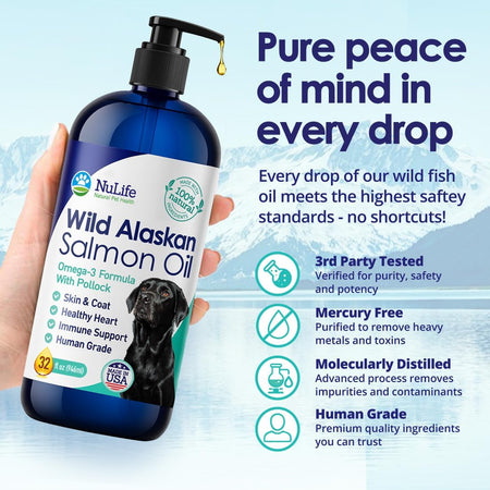 Alaskan fish oil for dogs supporting skin and coat health