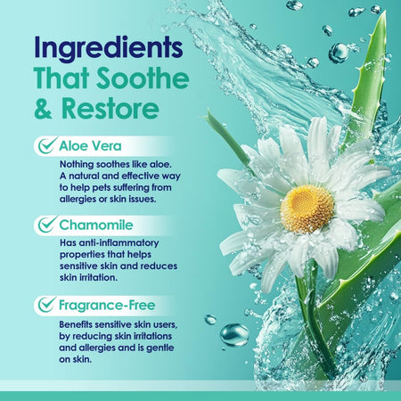 2-in-1 Shampoo & Conditioner, Soothing Aloe Vera & Chamomile - 16oz - NuLife Natural Pet Health