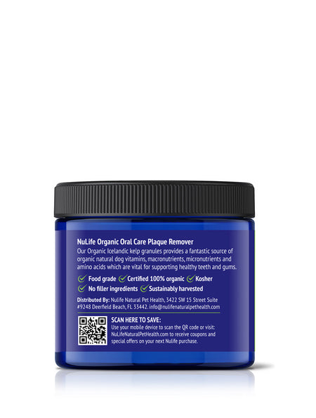 Dog Teeth Cleaning Powder, USDA Organic Sea Kelp - 12oz - NuLife Natural Pet Health