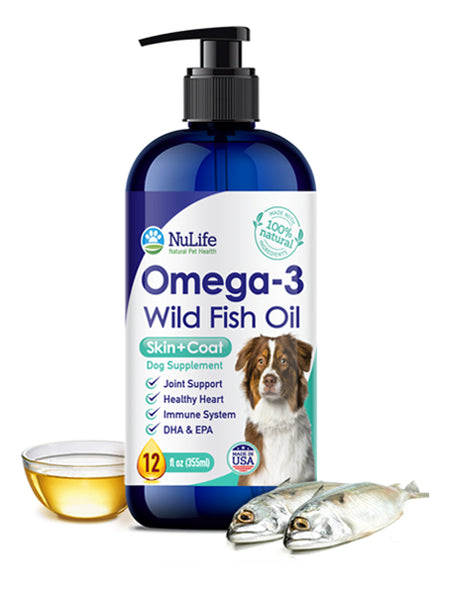 Wild Omega 3 Fish Oil for Dogs Liquid - 12oz - NuLife Natural Pet Health