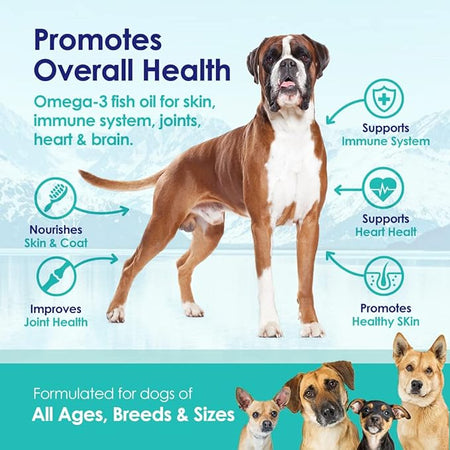 Wild Omega 3 Fish Oil for Dogs Liquid - 16oz - NuLife Natural Pet Health