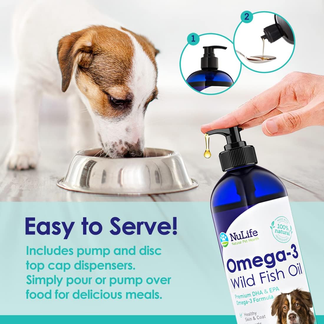 Wild Omega 3 Fish Oil for Dogs Liquid - 16oz - NuLife Natural Pet Health