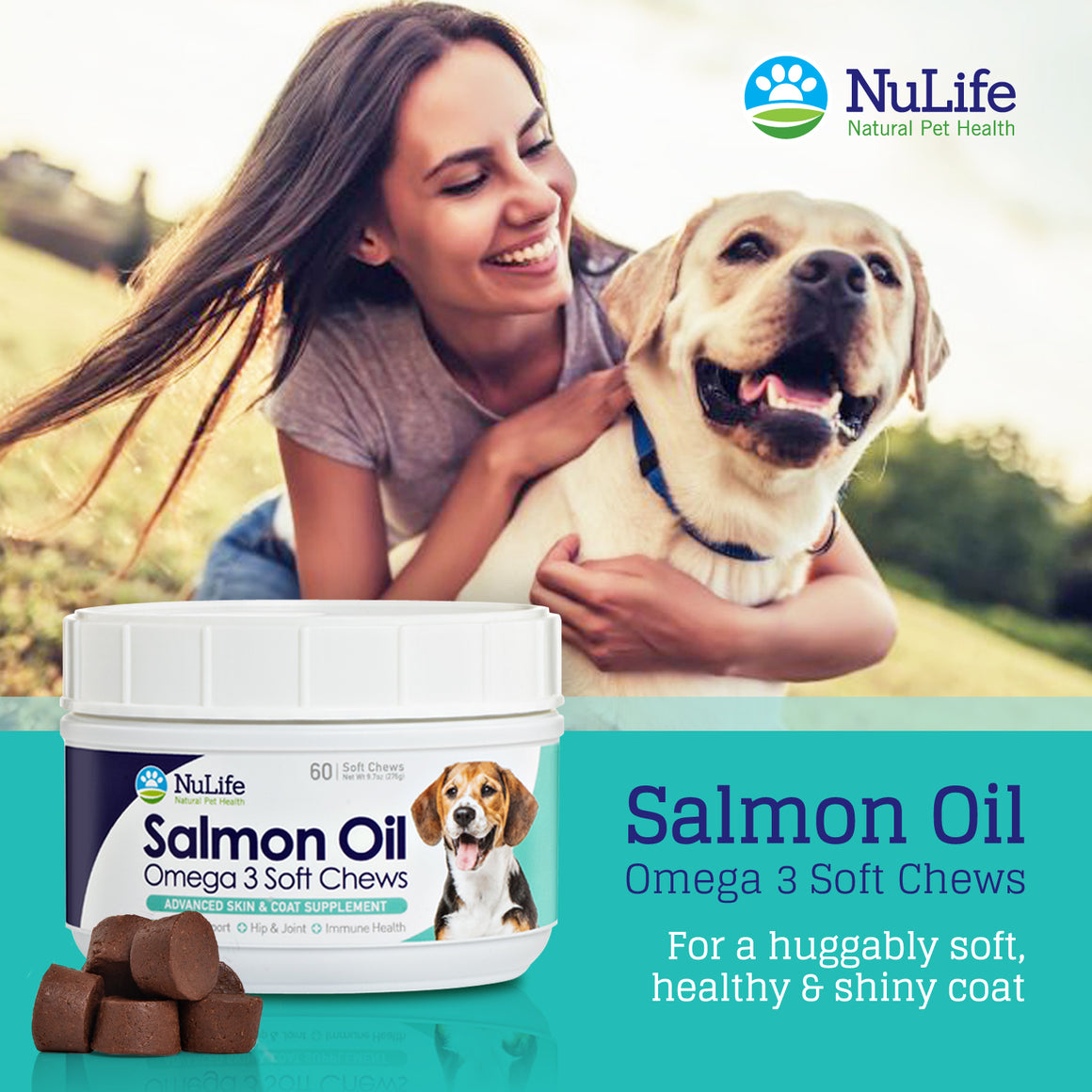 Salmon Oil Omega 3 Soft Chews, 60 cnt